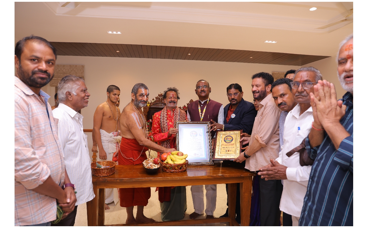 Historic Honour — AISKA Receives Wonder Book of Records International Award at the Divine Hands of Sri Sri Sri Tridandi Chinna Jiyar Swami